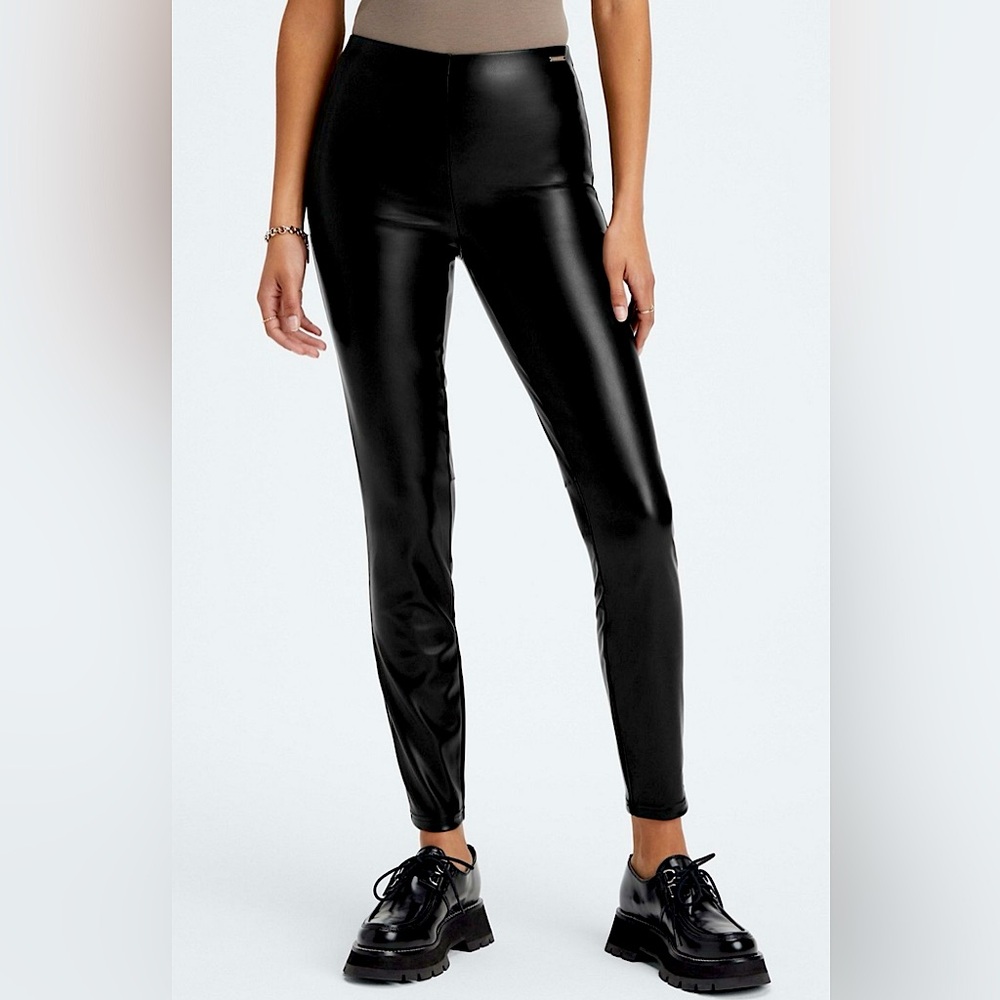 Vegan Leather Pull On Legging